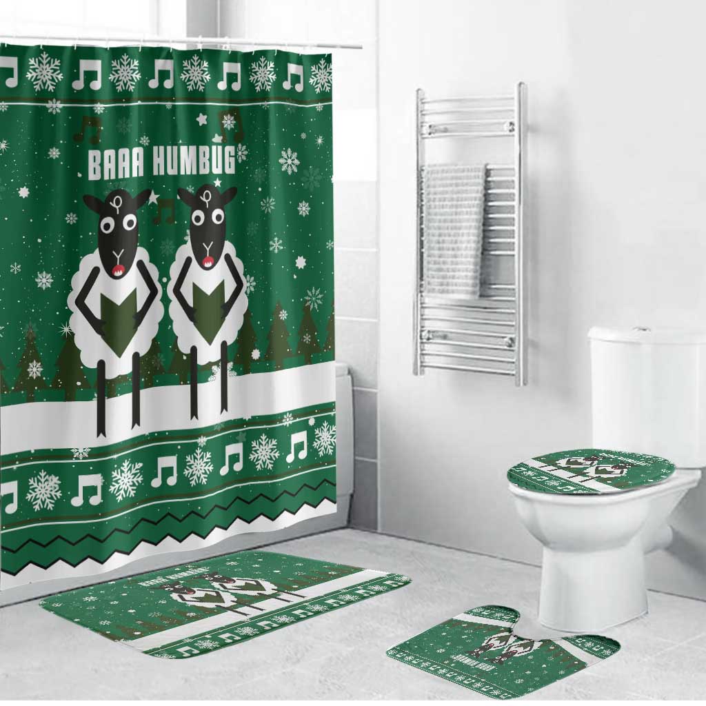 Sheep Baaa Humbug Christmas Bathroom Set Xmas Holiday Patterns - Wonder Print Shop