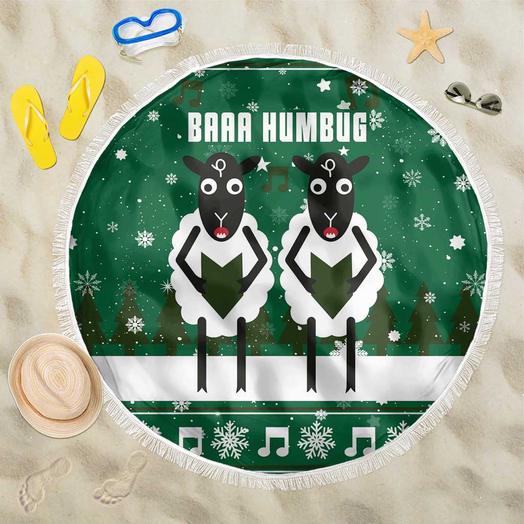 Sheep Baaa Humbug Christmas Beach Blanket Xmas Holiday Patterns - Wonder Print Shop