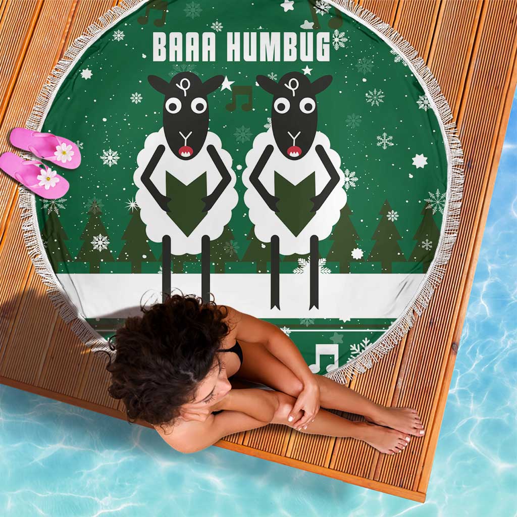 Sheep Baaa Humbug Christmas Beach Blanket Xmas Holiday Patterns - Wonder Print Shop