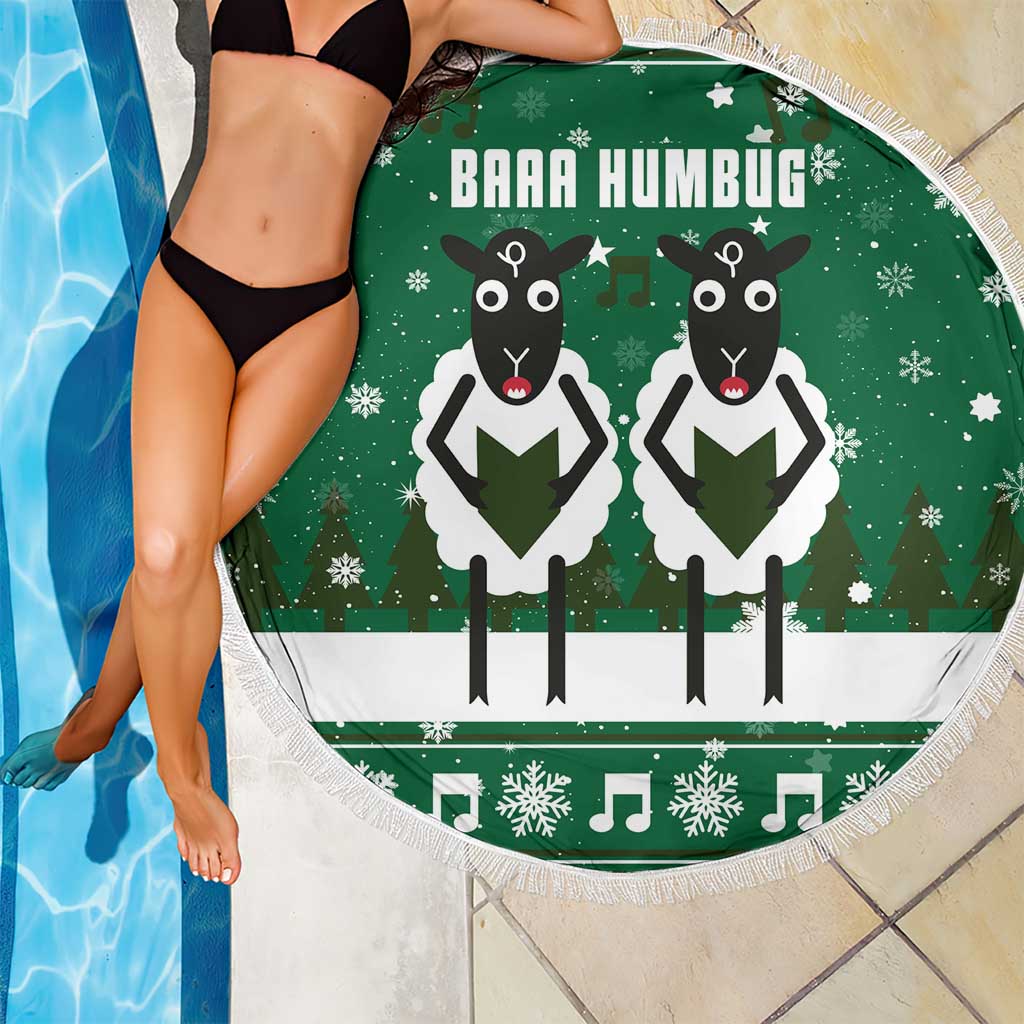 Sheep Baaa Humbug Christmas Beach Blanket Xmas Holiday Patterns - Wonder Print Shop