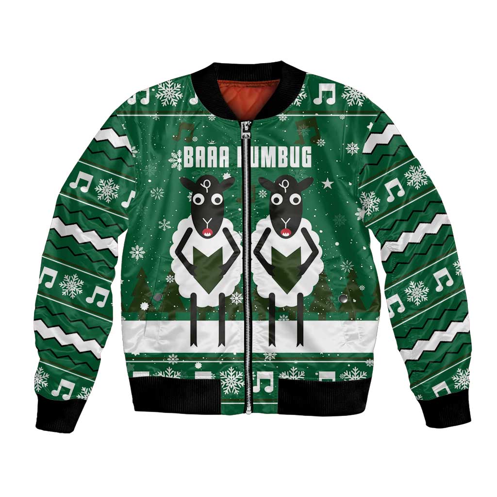 Sheep Baaa Humbug Christmas Bomber Jacket Xmas Holiday Patterns - Wonder Print Shop