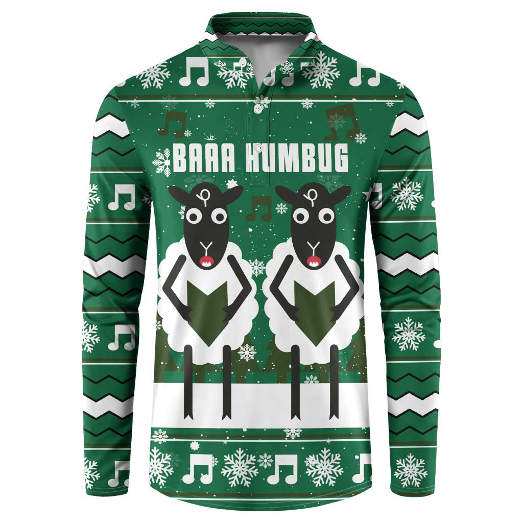 Sheep Baaa Humbug Christmas Button Sweatshirt Xmas Holiday Patterns - Wonder Print Shop