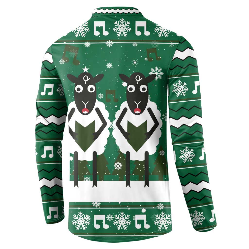Sheep Baaa Humbug Christmas Button Sweatshirt Xmas Holiday Patterns - Wonder Print Shop
