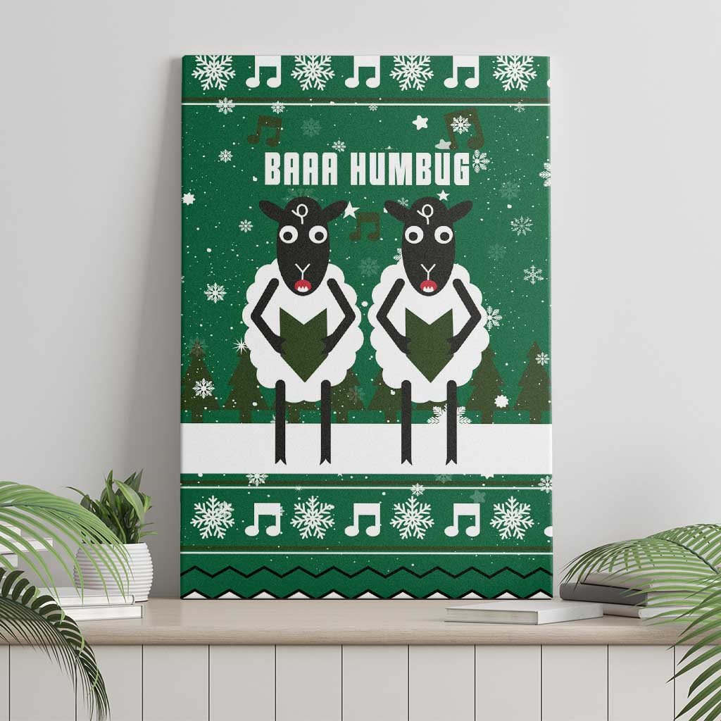 Sheep Baaa Humbug Christmas Canvas Wall Art Xmas Holiday Patterns - Wonder Print Shop
