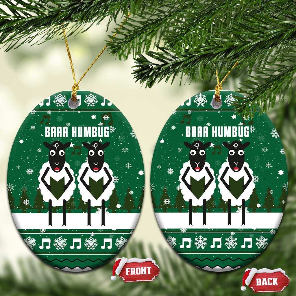 Sheep Baaa Humbug Christmas Ceramic Ornament Xmas Holiday Patterns - Wonder Print Shop