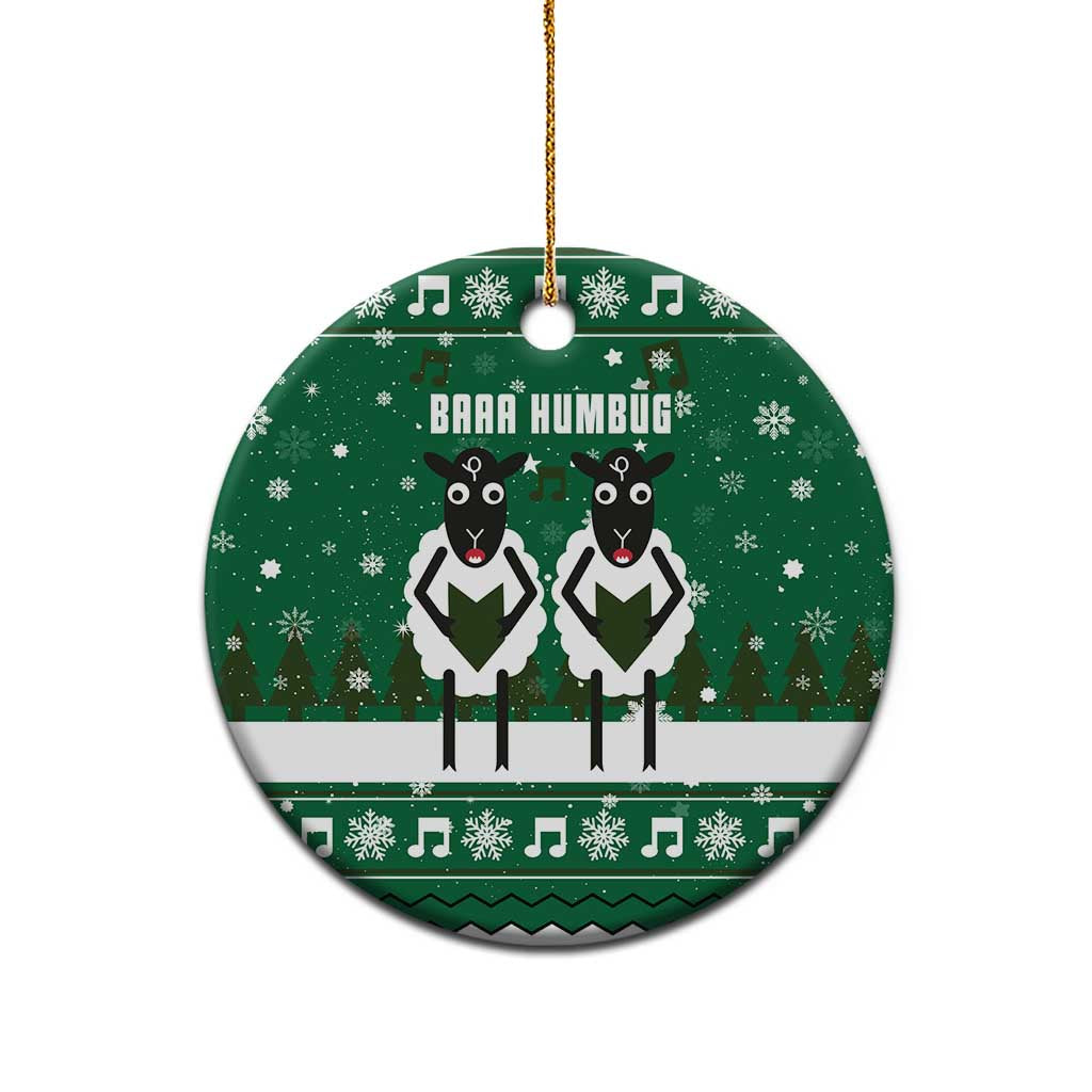 Sheep Baaa Humbug Christmas Ceramic Ornament Xmas Holiday Patterns - Wonder Print Shop