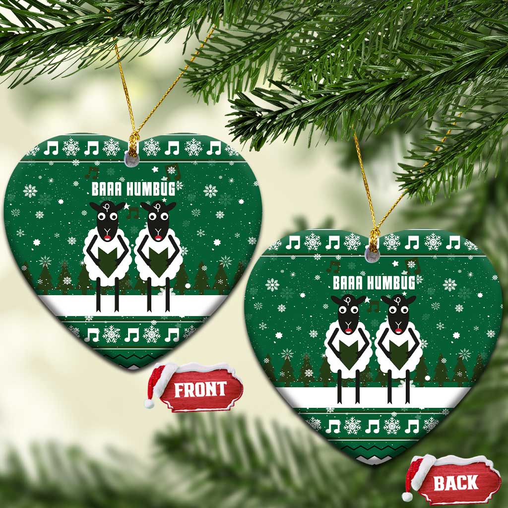 Sheep Baaa Humbug Christmas Ceramic Ornament Xmas Holiday Patterns - Wonder Print Shop