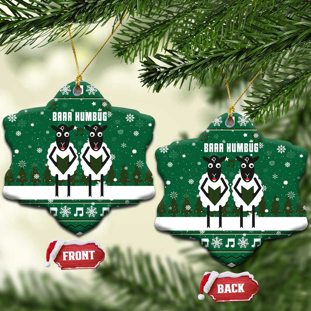 Sheep Baaa Humbug Christmas Ceramic Ornament Xmas Holiday Patterns - Wonder Print Shop