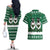 Sheep Baaa Humbug Christmas Couples Matching Off The Shoulder Long Sleeve Dress and Hawaiian Shirt Xmas Holiday Patterns - Wonder Print Shop