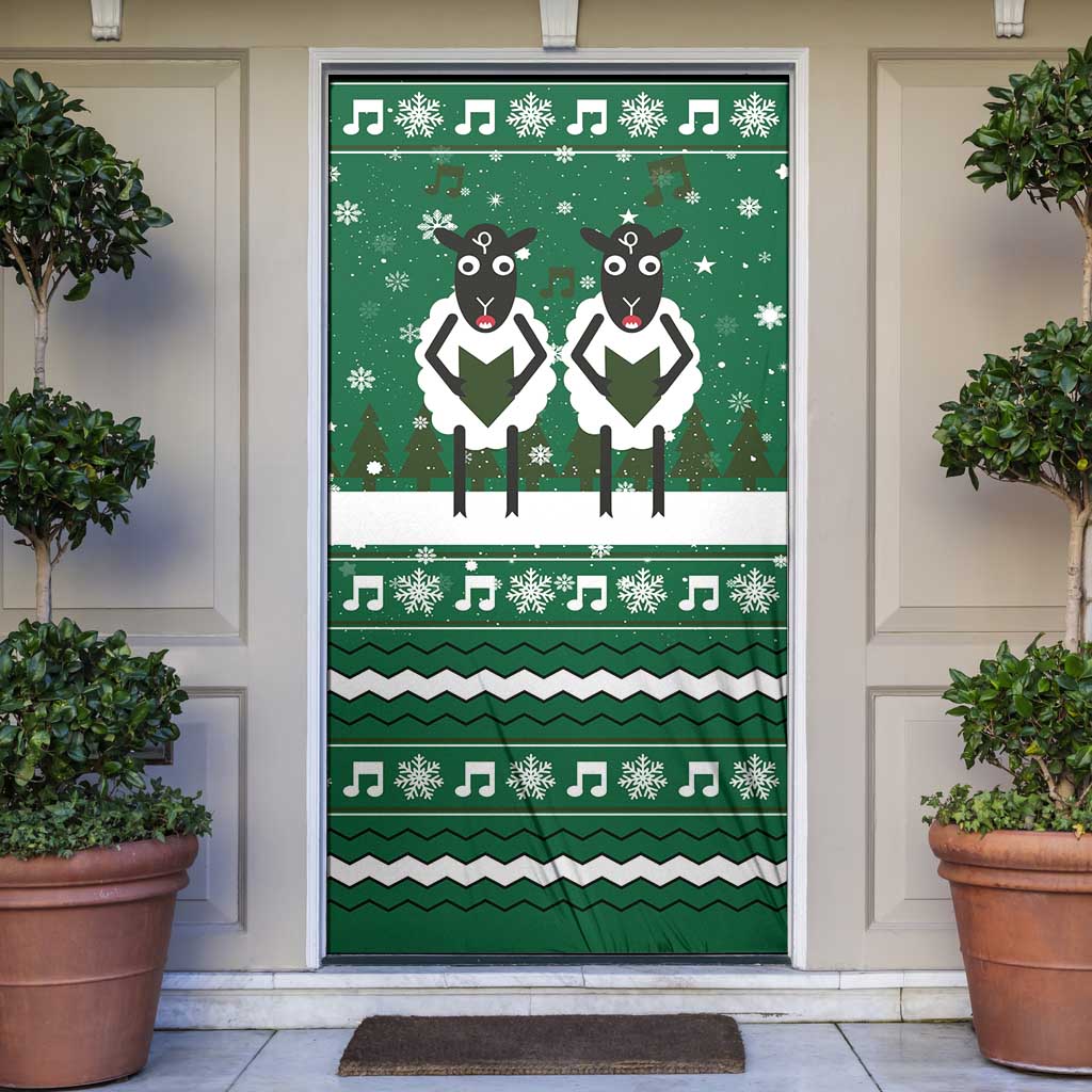Sheep Baaa Humbug Christmas Door Cover Xmas Holiday Patterns - Wonder Print Shop