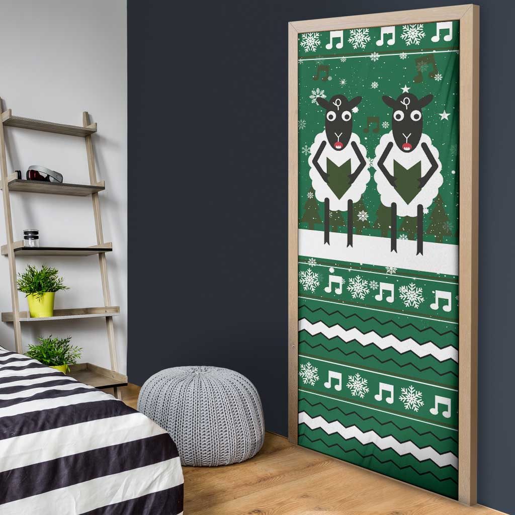 Sheep Baaa Humbug Christmas Door Cover Xmas Holiday Patterns - Wonder Print Shop