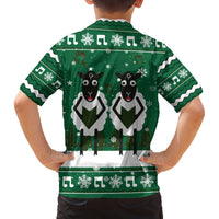 Sheep Baaa Humbug Christmas Family Matching Off The Shoulder Long Sleeve Dress and Hawaiian Shirt Xmas Holiday Patterns - Wonder Print Shop