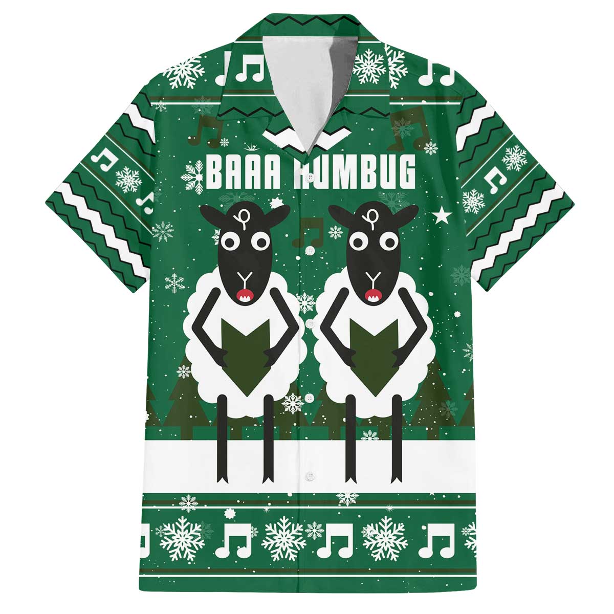 Sheep Baaa Humbug Christmas Family Matching Off The Shoulder Long Sleeve Dress and Hawaiian Shirt Xmas Holiday Patterns - Wonder Print Shop
