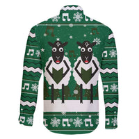 Sheep Baaa Humbug Christmas Family Matching Off The Shoulder Long Sleeve Dress and Hawaiian Shirt Xmas Holiday Patterns - Wonder Print Shop