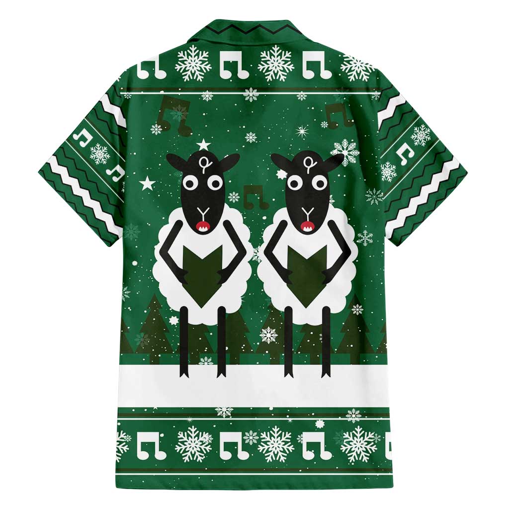 Sheep Baaa Humbug Christmas Family Matching Off Shoulder Maxi Dress and Hawaiian Shirt Xmas Holiday Patterns - Wonder Print Shop