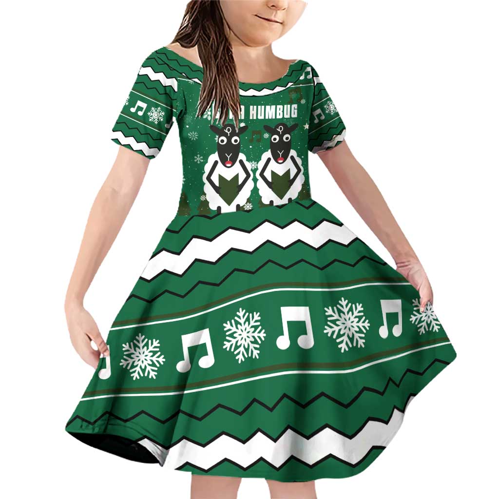 Sheep Baaa Humbug Christmas Family Matching Off Shoulder Short Dress and Hawaiian Shirt Xmas Holiday Patterns - Wonder Print Shop