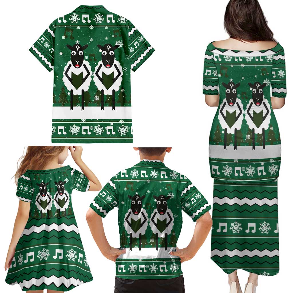 Sheep Baaa Humbug Christmas Family Matching Puletasi and Hawaiian Shirt Xmas Holiday Patterns - Wonder Print Shop