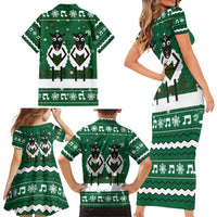Sheep Baaa Humbug Christmas Family Matching Short Sleeve Bodycon Dress and Hawaiian Shirt Xmas Holiday Patterns - Wonder Print Shop