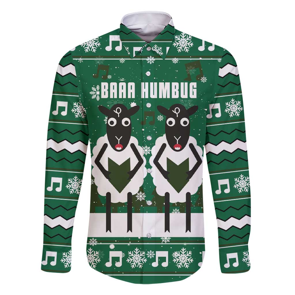 Sheep Baaa Humbug Christmas Family Matching Short Sleeve Bodycon Dress and Hawaiian Shirt Xmas Holiday Patterns - Wonder Print Shop
