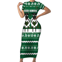Sheep Baaa Humbug Christmas Family Matching Short Sleeve Bodycon Dress and Hawaiian Shirt Xmas Holiday Patterns - Wonder Print Shop