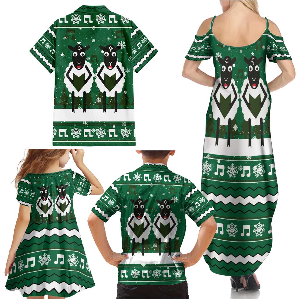Sheep Baaa Humbug Christmas Family Matching Summer Maxi Dress and Hawaiian Shirt Xmas Holiday Patterns - Wonder Print Shop