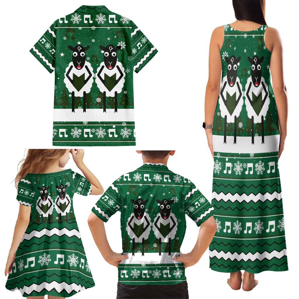 Sheep Baaa Humbug Christmas Family Matching Tank Maxi Dress and Hawaiian Shirt Xmas Holiday Patterns - Wonder Print Shop