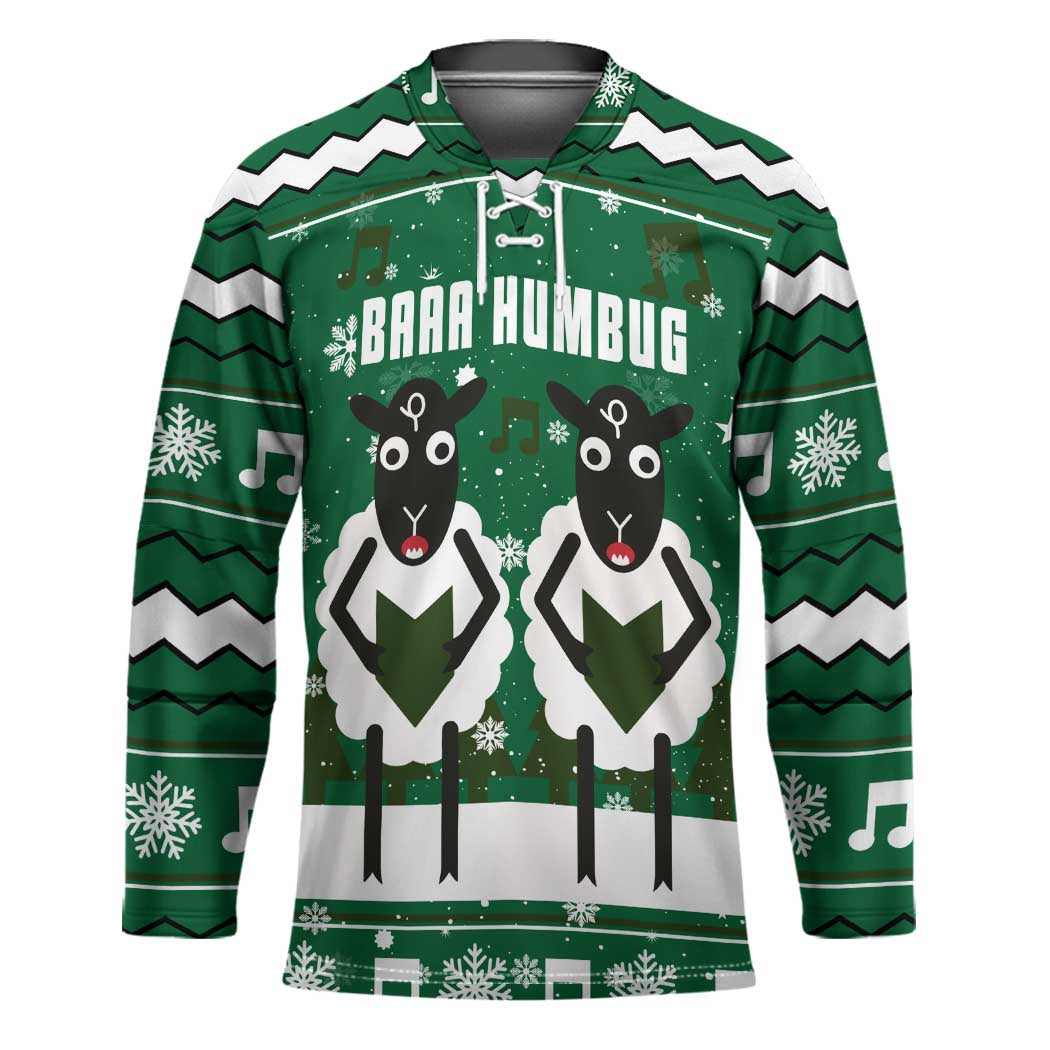 Sheep Baaa Humbug Christmas Hockey Jersey Xmas Holiday Patterns - Wonder Print Shop