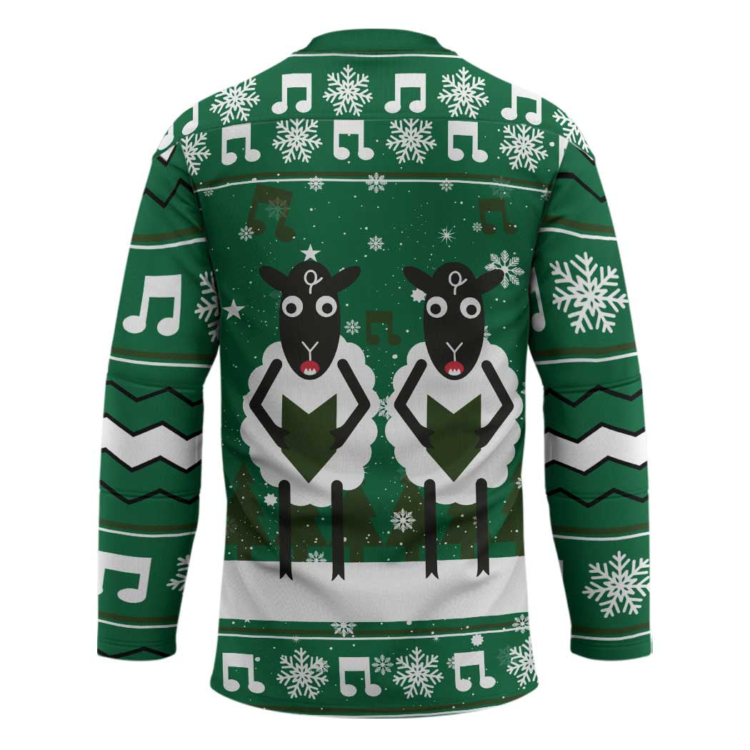 Sheep Baaa Humbug Christmas Hockey Jersey Xmas Holiday Patterns - Wonder Print Shop