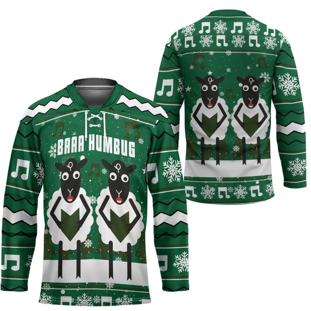 Sheep Baaa Humbug Christmas Hockey Jersey Xmas Holiday Patterns - Wonder Print Shop
