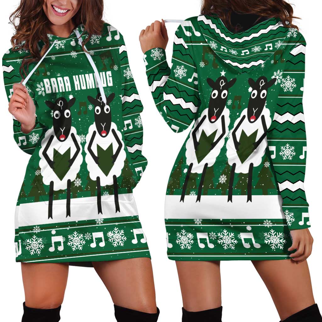 Sheep Baaa Humbug Christmas Hoodie Dress Xmas Holiday Patterns - Wonder Print Shop