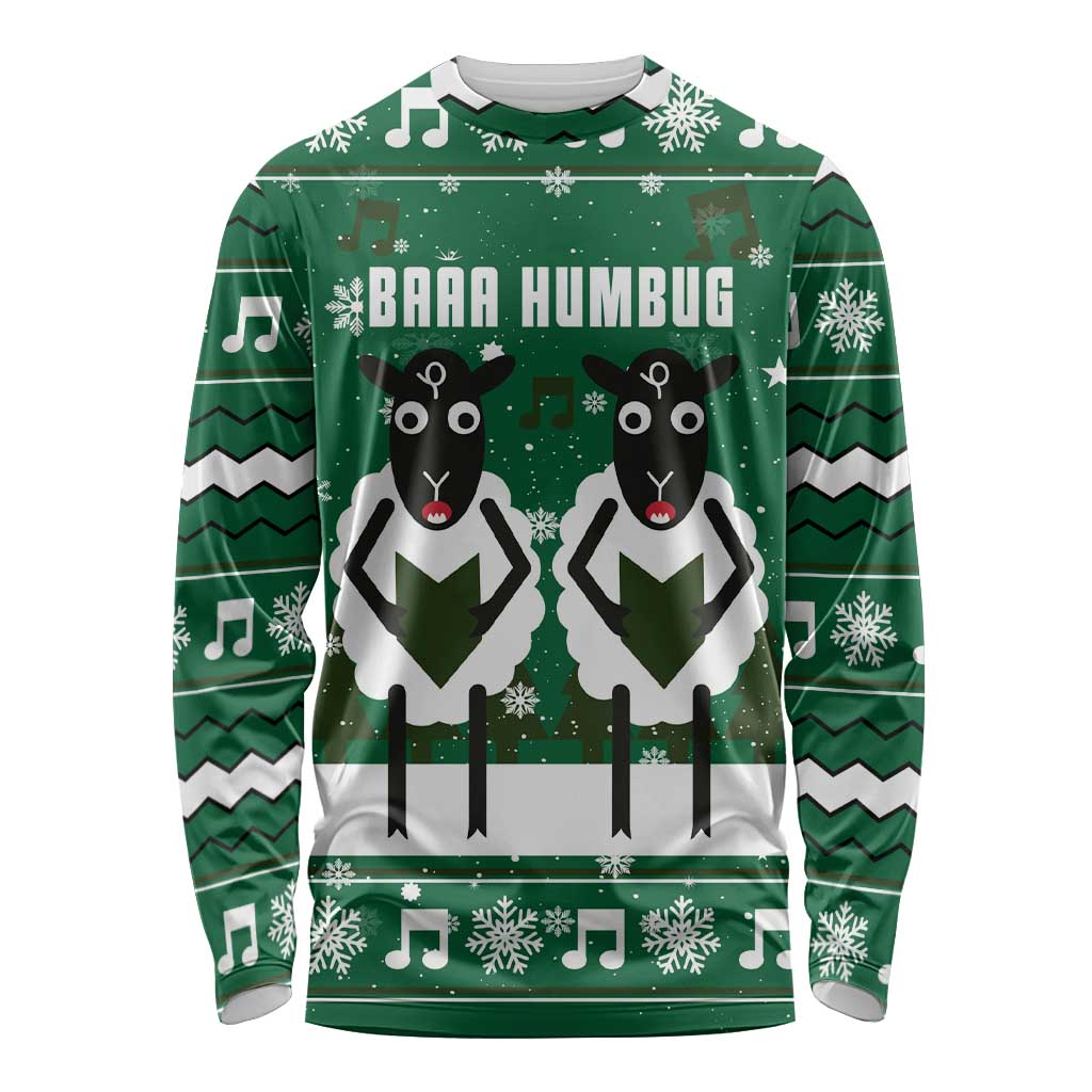 Sheep Baaa Humbug Christmas Long Sleeve Shirt Xmas Holiday Patterns - Wonder Print Shop