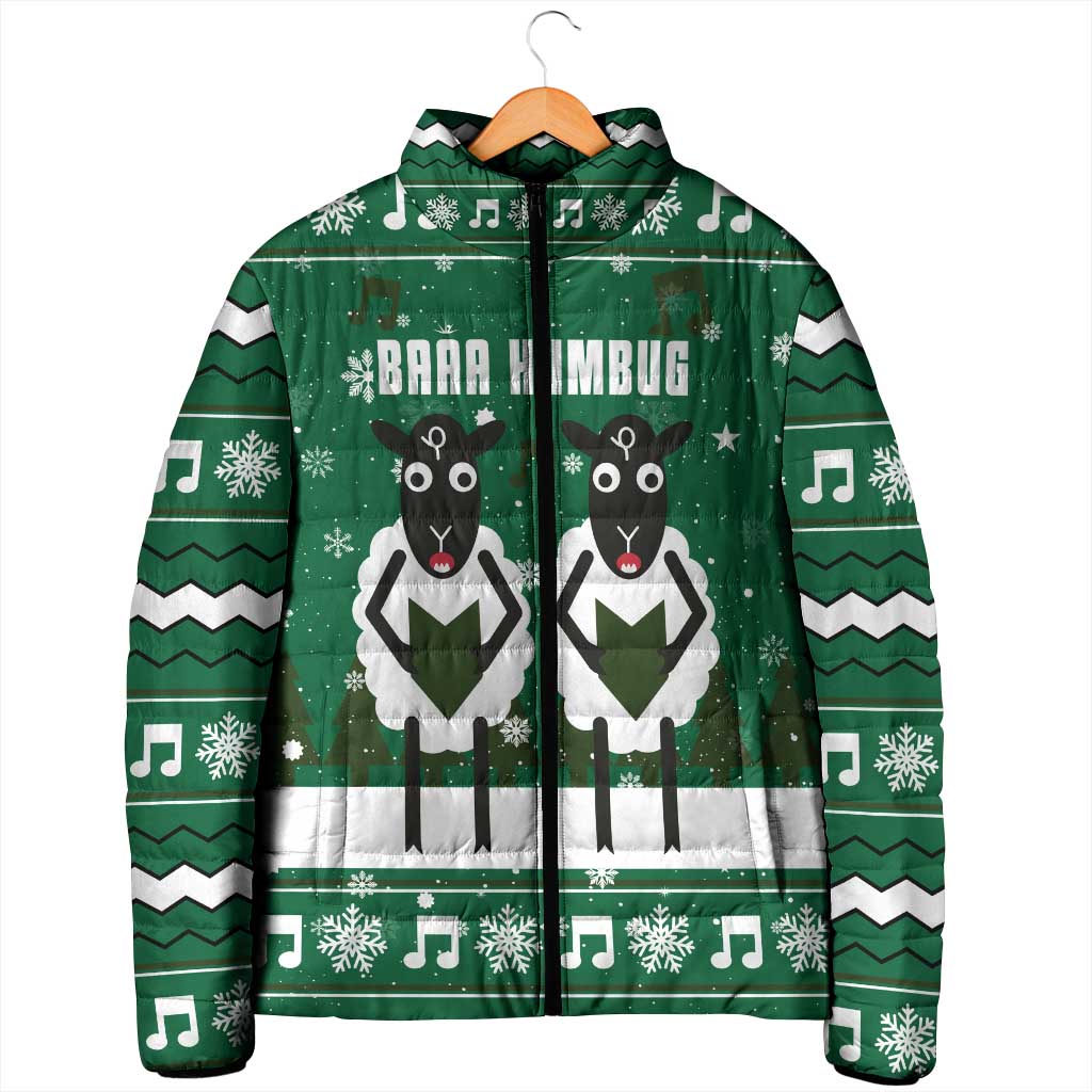 Sheep Baaa Humbug Christmas Padded Jacket Xmas Holiday Patterns - Wonder Print Shop