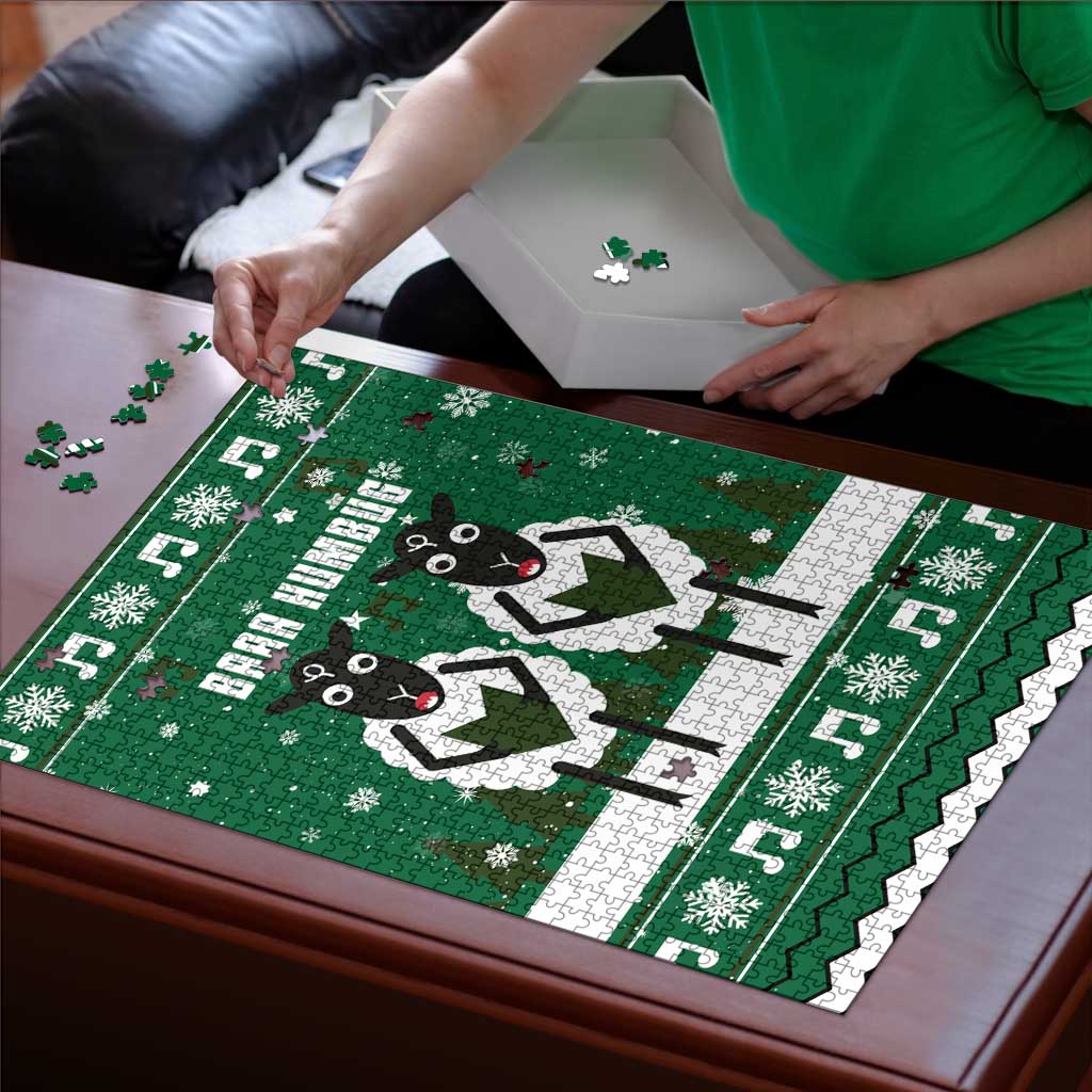 Sheep Baaa Humbug Christmas Puzzle Xmas Holiday Patterns - Wonder Print Shop