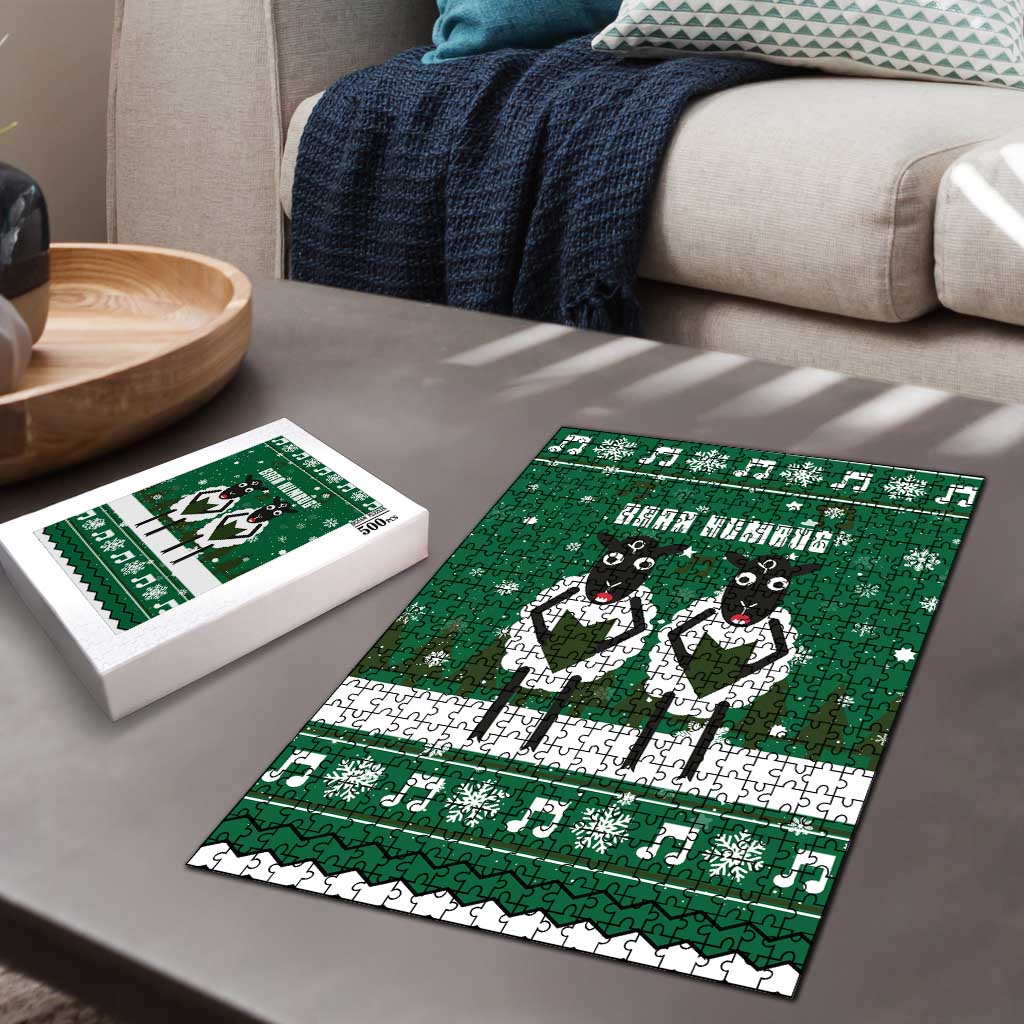 Sheep Baaa Humbug Christmas Puzzle Xmas Holiday Patterns - Wonder Print Shop