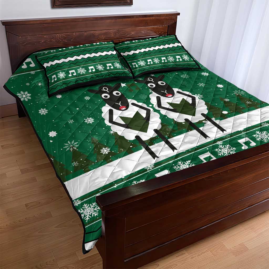 Sheep Baaa Humbug Christmas Quilt Bed Set Xmas Holiday Patterns - Wonder Print Shop