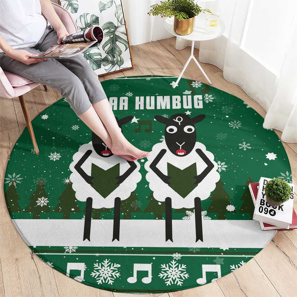 Sheep Baaa Humbug Christmas Round Carpet Xmas Holiday Patterns - Wonder Print Shop