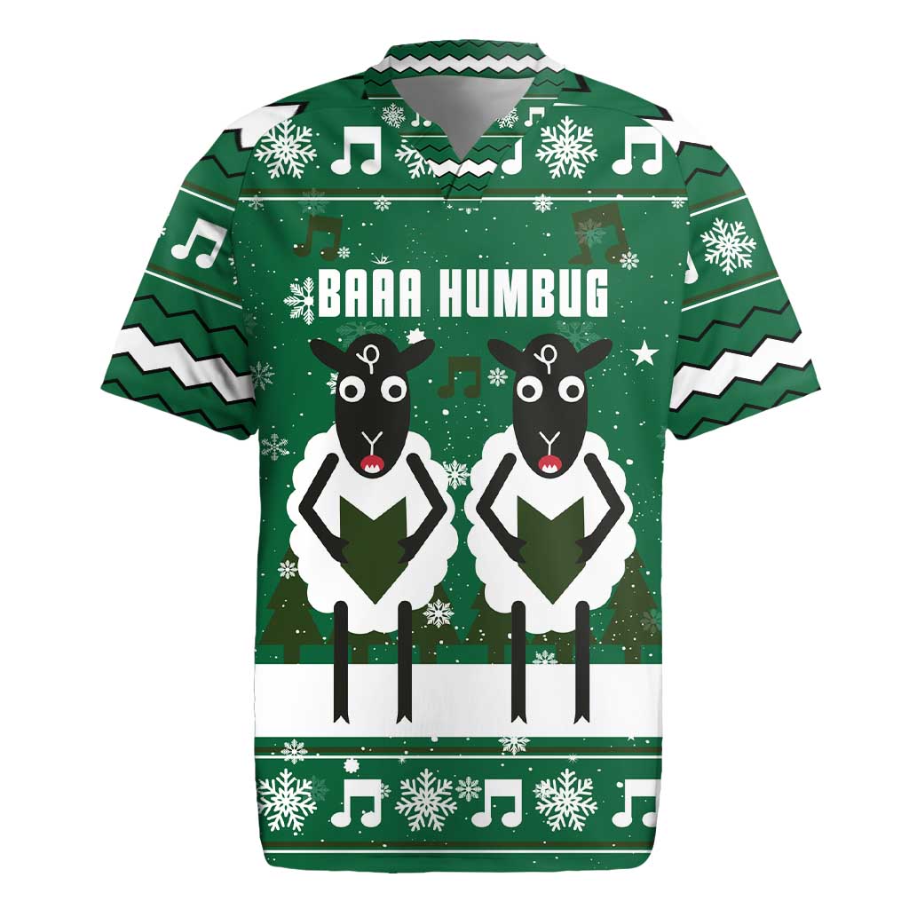 Sheep Baaa Humbug Christmas Rugby Jersey Xmas Holiday Patterns - Wonder Print Shop