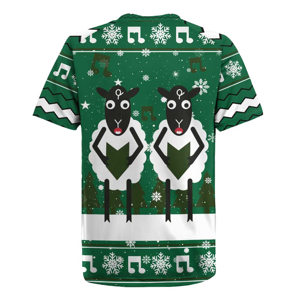 Sheep Baaa Humbug Christmas Rugby Jersey Xmas Holiday Patterns - Wonder Print Shop