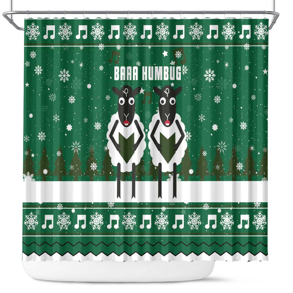 Sheep Baaa Humbug Christmas Shower Curtain Xmas Holiday Patterns - Wonder Print Shop