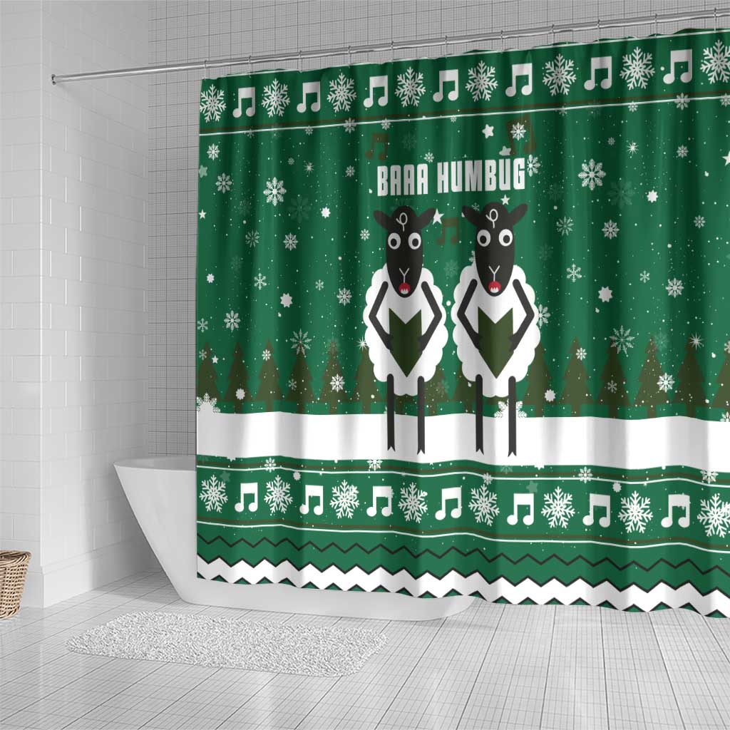 Sheep Baaa Humbug Christmas Shower Curtain Xmas Holiday Patterns - Wonder Print Shop