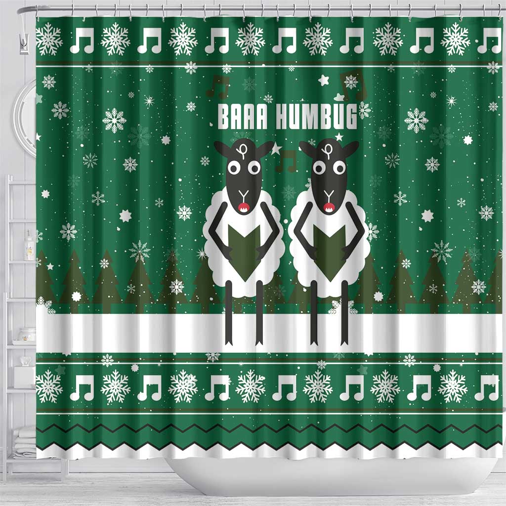 Sheep Baaa Humbug Christmas Shower Curtain Xmas Holiday Patterns - Wonder Print Shop