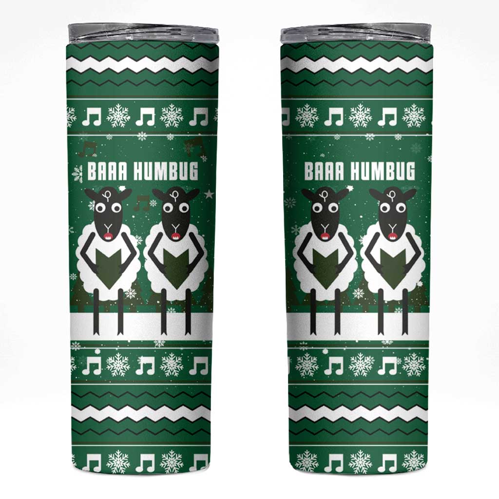 Sheep Baaa Humbug Christmas Skinny Tumbler Xmas Holiday Patterns - Wonder Print Shop