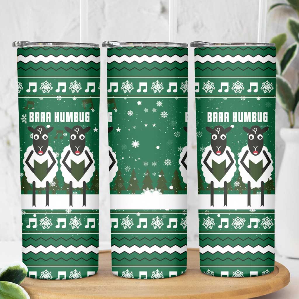 Sheep Baaa Humbug Christmas Skinny Tumbler Xmas Holiday Patterns - Wonder Print Shop
