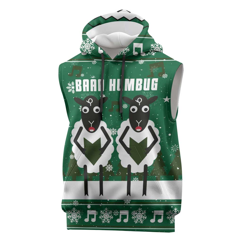 Sheep Baaa Humbug Christmas Sleeveless Hoodie Xmas Holiday Patterns - Wonder Print Shop