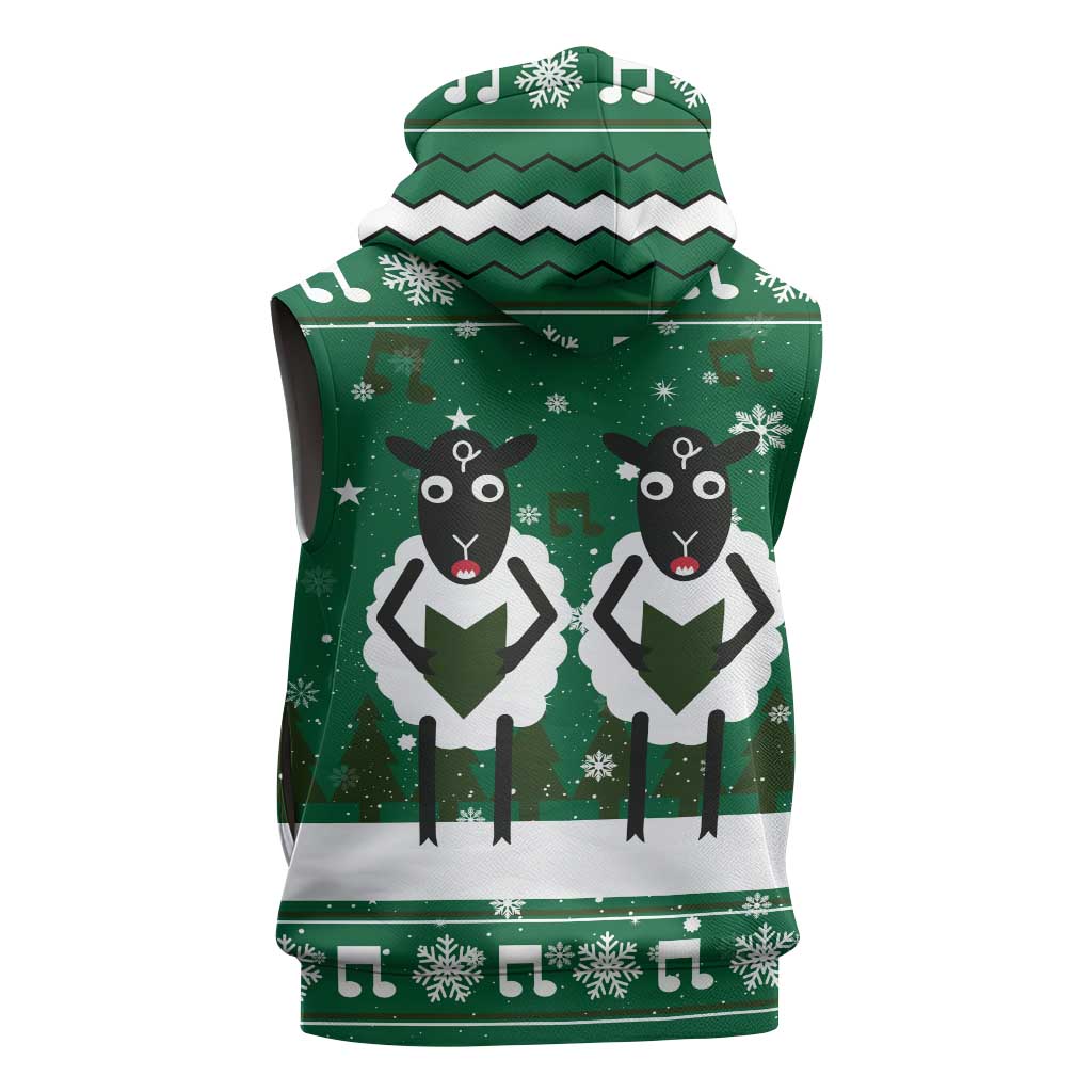 Sheep Baaa Humbug Christmas Sleeveless Hoodie Xmas Holiday Patterns - Wonder Print Shop