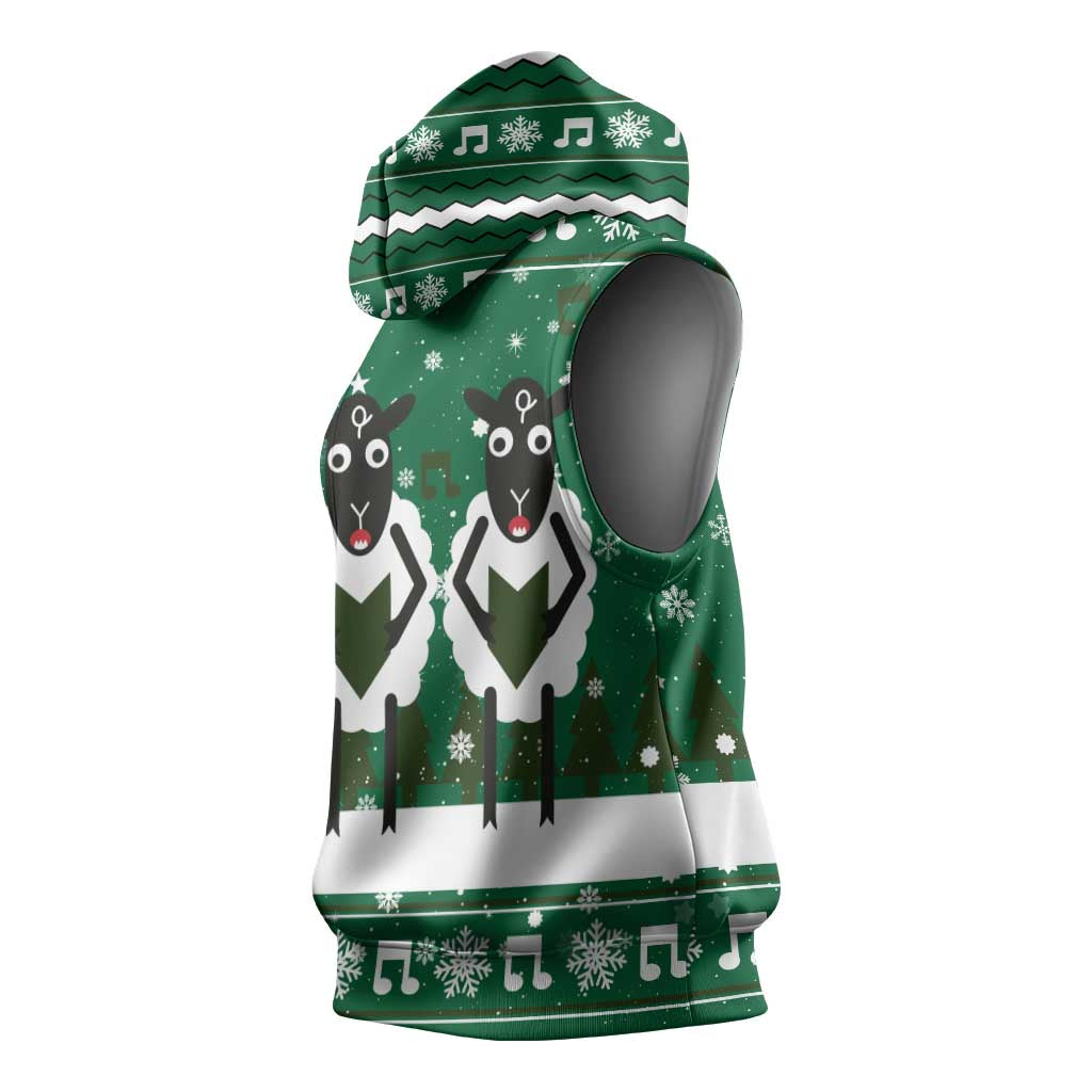 Sheep Baaa Humbug Christmas Sleeveless Hoodie Xmas Holiday Patterns - Wonder Print Shop