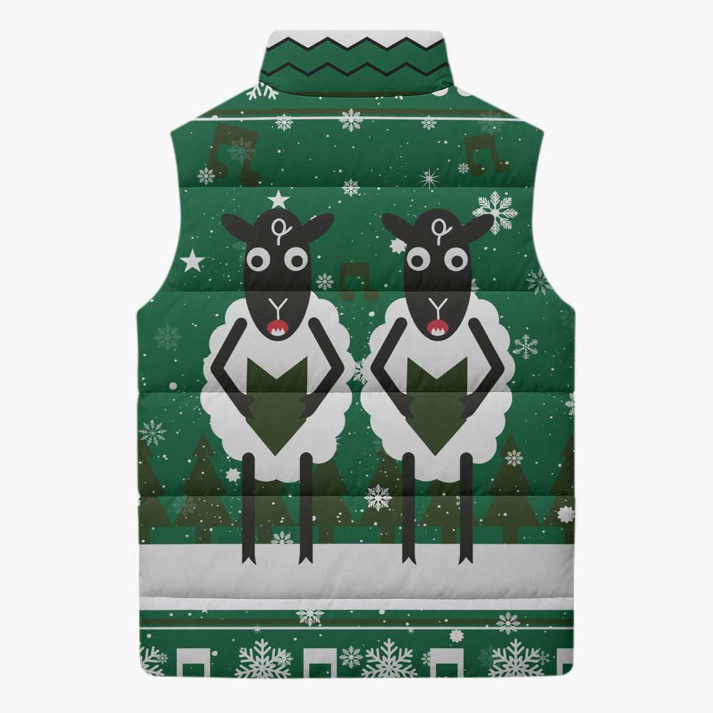 Sheep Baaa Humbug Christmas Sleeveless Puffer Jacket Xmas Holiday Patterns - Wonder Print Shop