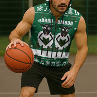 Sheep Baaa Humbug Christmas Sleeveless Zip Hoodie Xmas Holiday Patterns - Wonder Print Shop