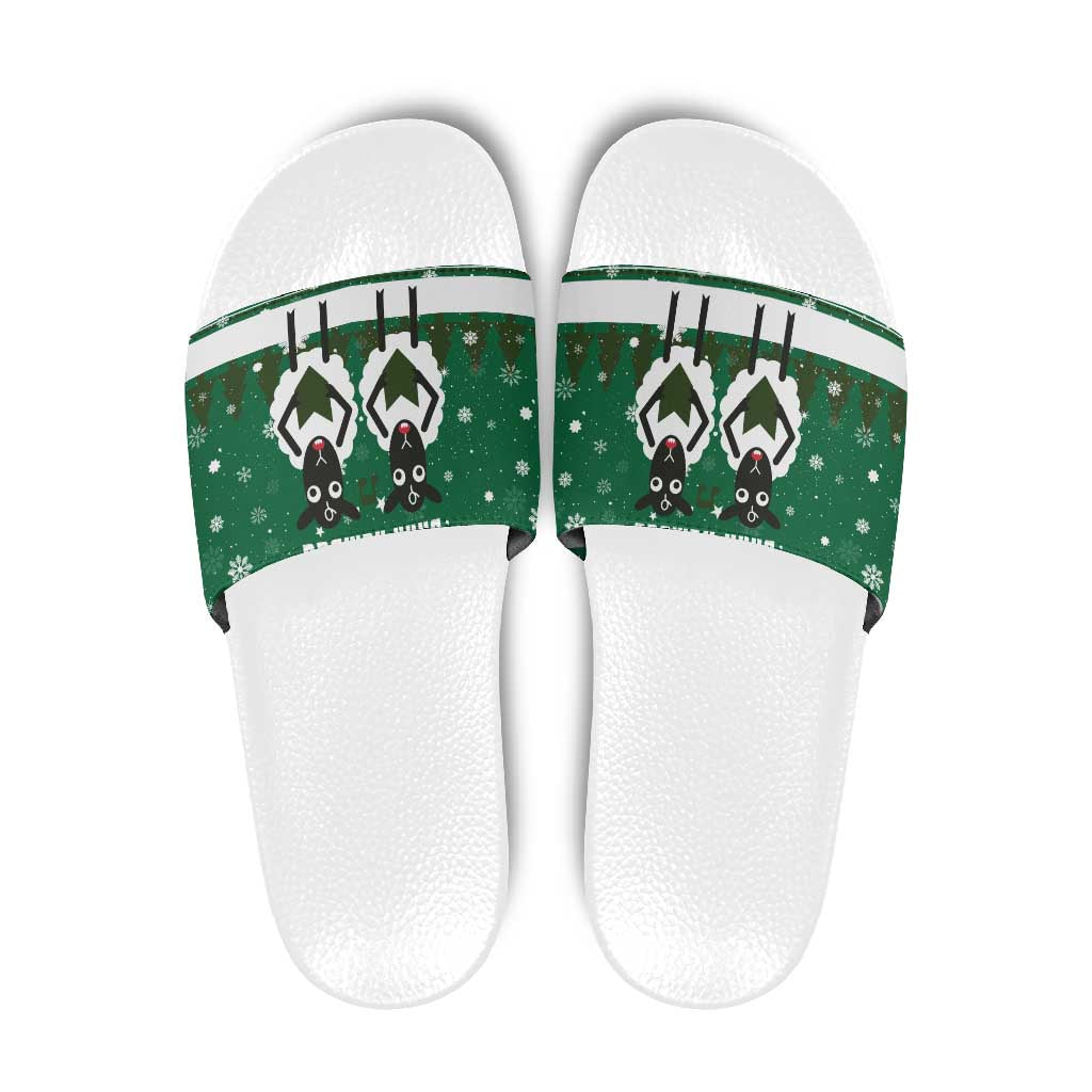 Sheep Baaa Humbug Christmas Slide Sandals Xmas Holiday Patterns - Wonder Print Shop