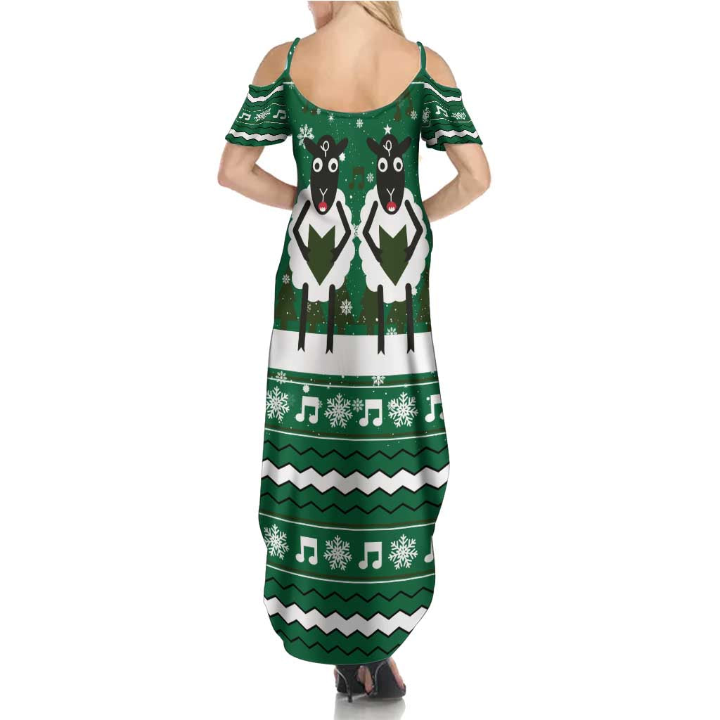 Sheep Baaa Humbug Christmas Summer Maxi Dress Xmas Holiday Patterns - Wonder Print Shop